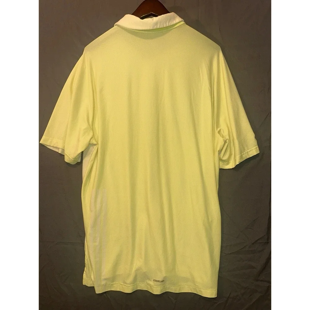 Adidas Aeroready Mens Polo Shirt Neon Yellow Lime Green Golf Athletic‎ Large